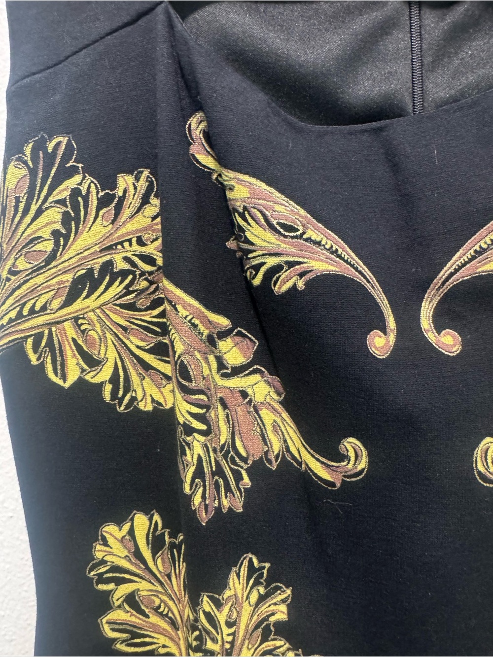 Cache Black Body Con Dress with Gold Baroque Embellishment - Picture 3 of 8